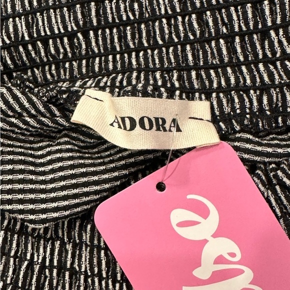 Dreaming of Stripes Off the Shoulder Top- Black & White - Picture 9 of 13